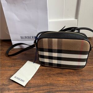 Burberry Small Camera Crossbody Bag Nova Check Canvas & Leather NWT